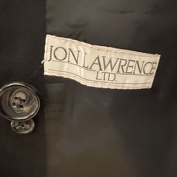 JON LAWRENCE LTD 100% Wool One Button Layered Lapel Blazer Jacket Mens 36 Black - Picture 4 of 8